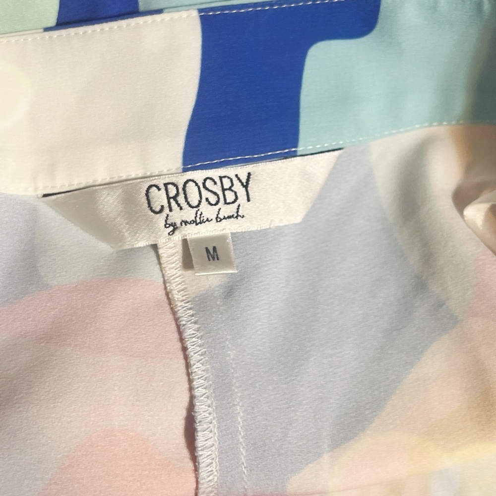 Crosby by Mollie Burch Multicolor Abstract Ruffle Shorts Sz M EUC Summer Spring - Picture 3 of 5